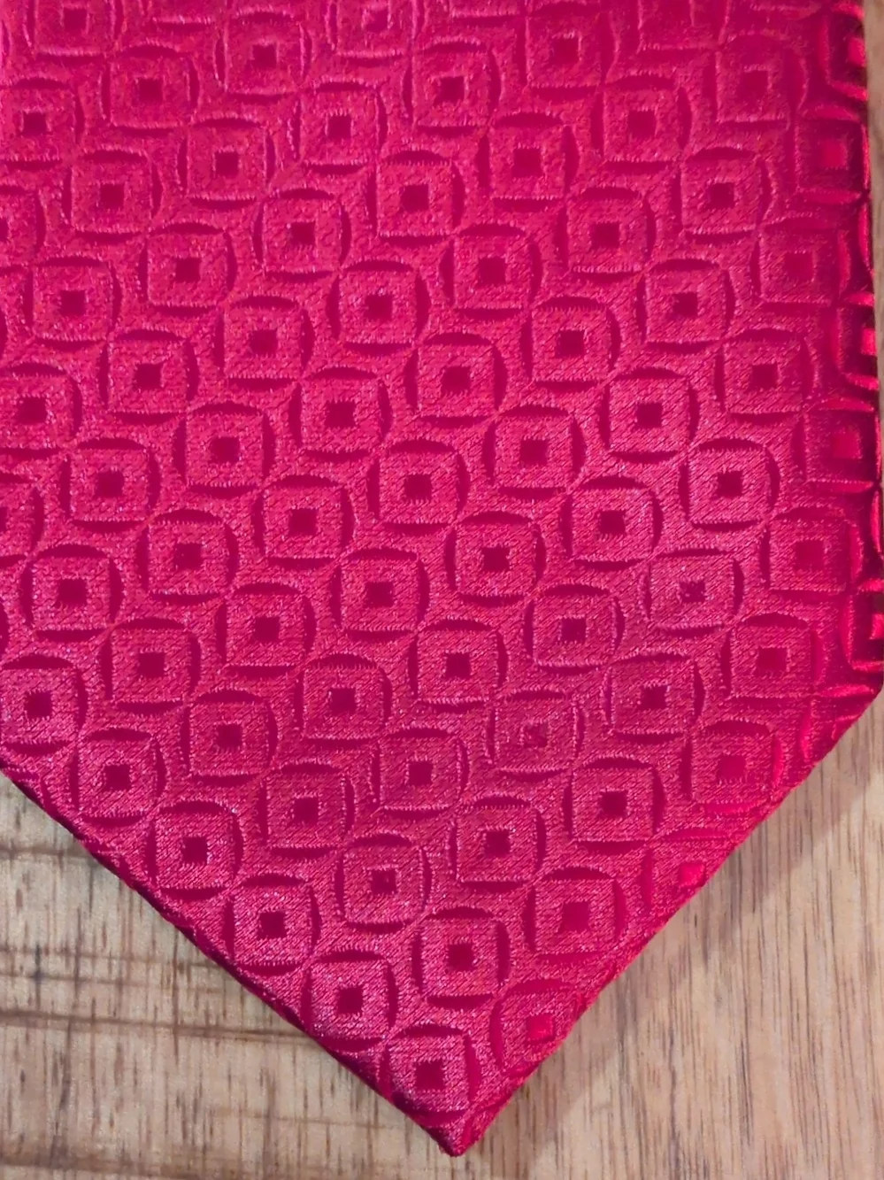Pierre Cardin Red Geometric Silk Tie